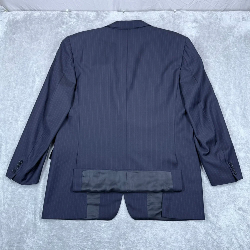 Canali Super 120s Wool Blazer Suit Jacket Mens 44R Navy 13220 Pinstripe 2-Button